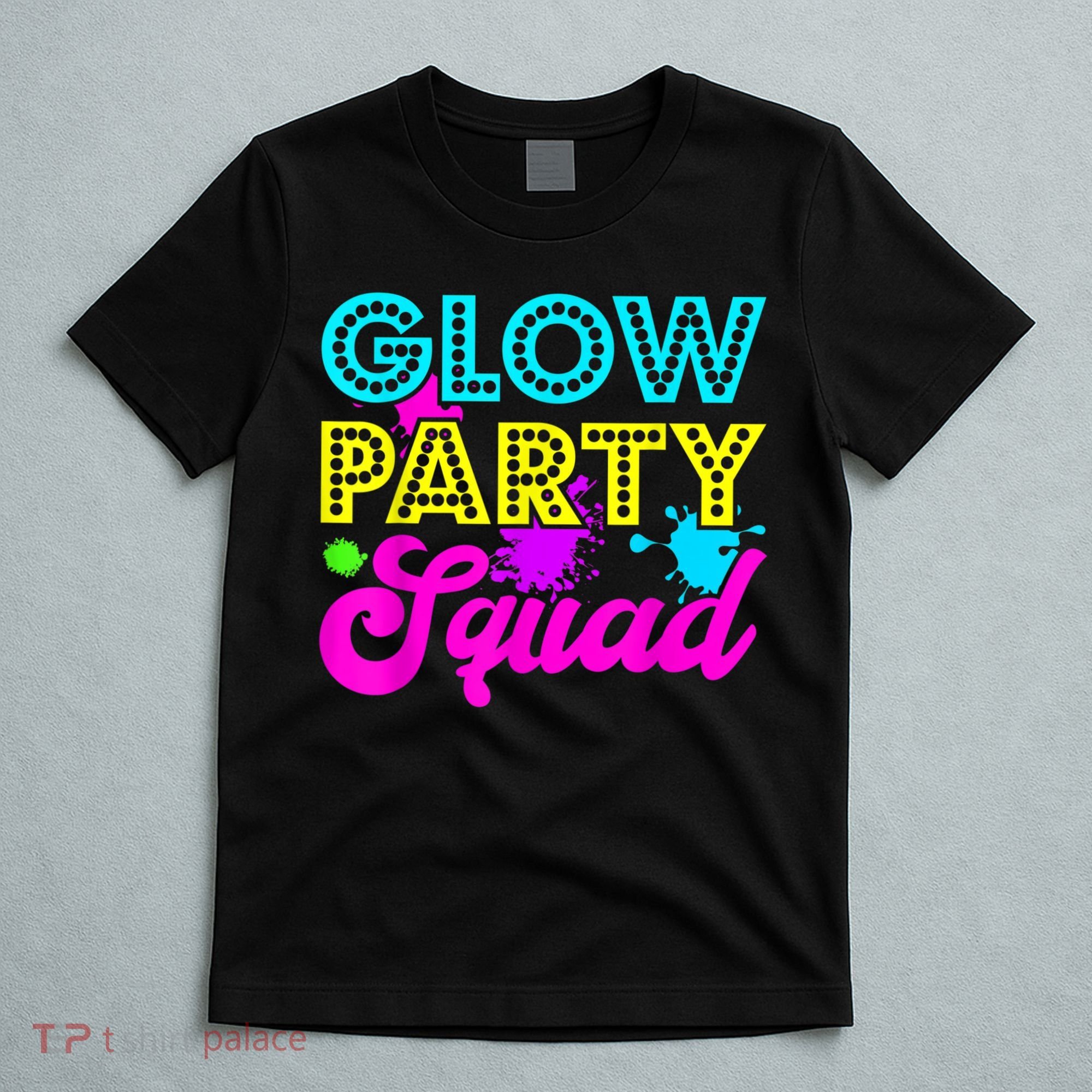 Glow Party Squad Halloween Costume Party Colorful T-Shirt