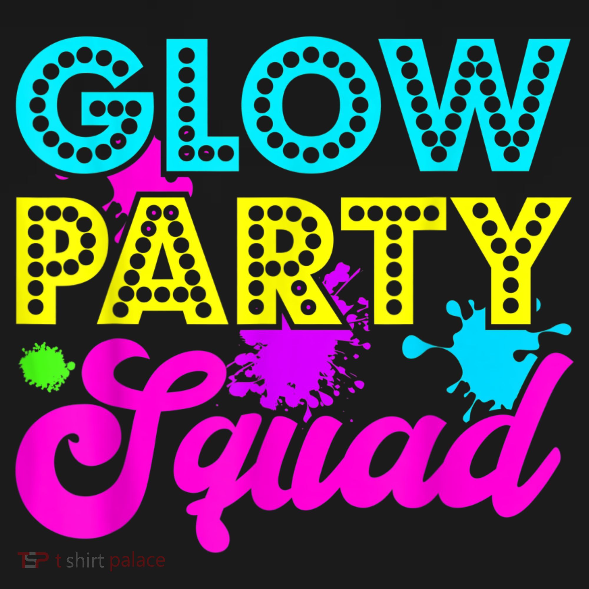 Glow Party Squad Halloween Costume Party Colorful T-Shirt