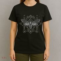 Goth Pagan Skull Occult Aesthetic Mystic Death Moth T-Shirt thumb 4