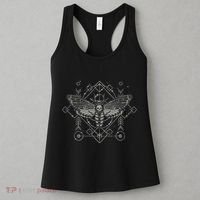 Goth Pagan Skull Occult Aesthetic Mystic Death Moth Women's Tank Top thumb 3