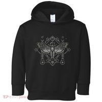 Goth Pagan Skull Occult Aesthetic Mystic Death Moth Toddler Hoodie thumb 0