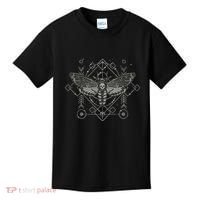 Goth Pagan Skull Occult Aesthetic Mystic Death Moth Kids T-Shirt thumb 0