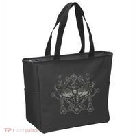 Goth Pagan Skull Occult Aesthetic Mystic Death Moth Tote Bag thumb 2