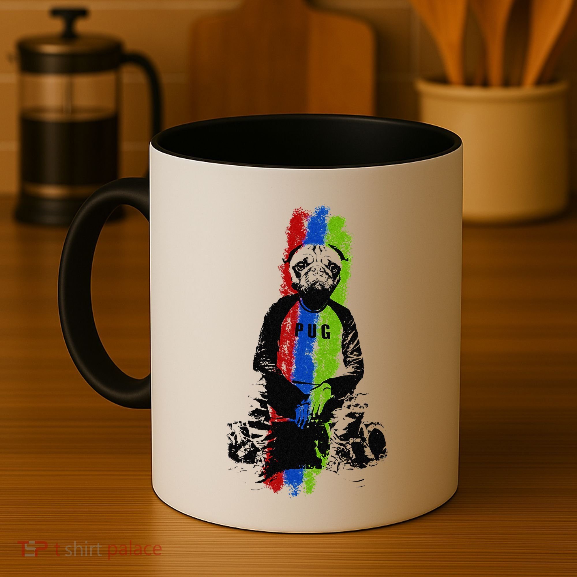 Good Pug Sitting Art Coffee Mug