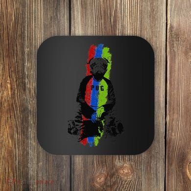 Good Pug Sitting Art Coaster