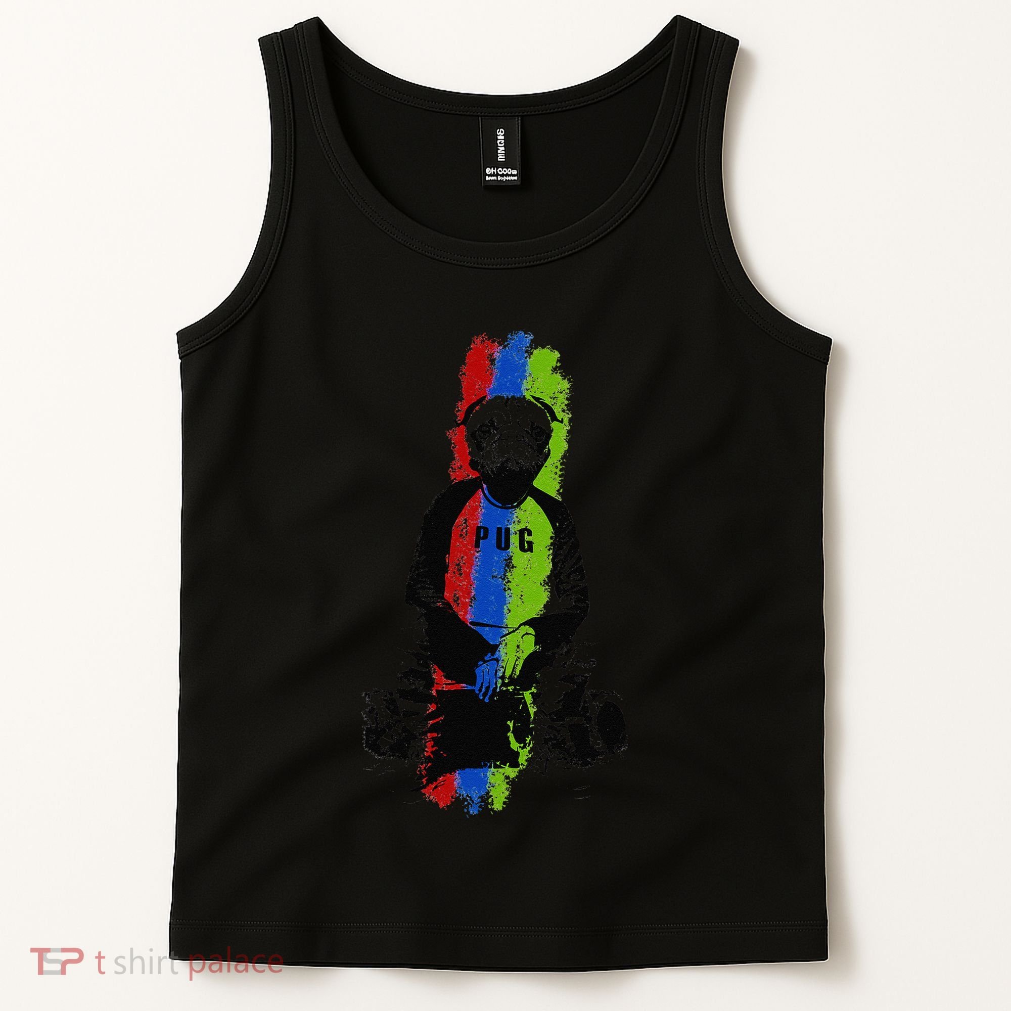 Good Pug Sitting Art Tank Top