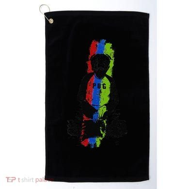 Good Pug Sitting Art Golf Towel
