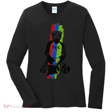Good Pug Sitting Art Women's Long Sleeve Shirt