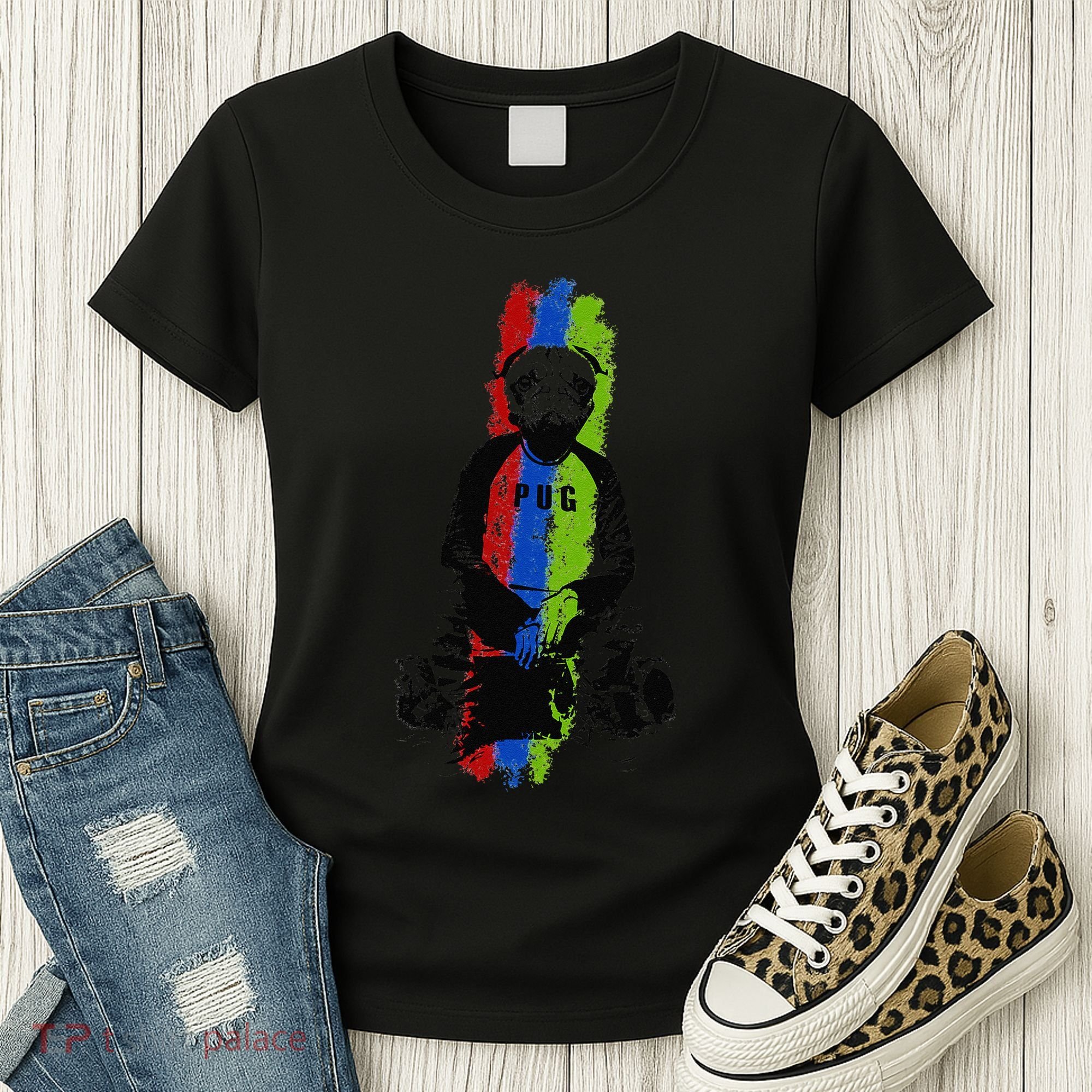 Good Pug Sitting Art Women's T-Shirt