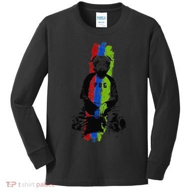 Good Pug Sitting Art Kids Long Sleeve Shirt