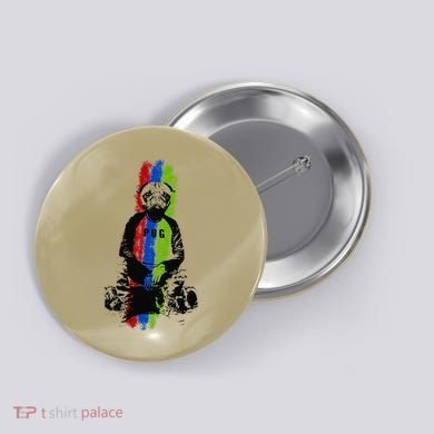 Good Pug Sitting Art Button