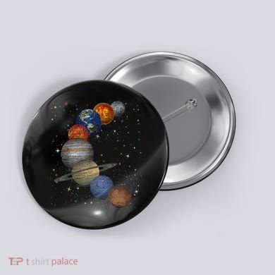 Galaxy Planets Sun Universe Outer Space Science Button