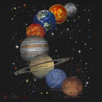 Galaxy Planets Sun Universe Outer Space Science Polo thumb 3