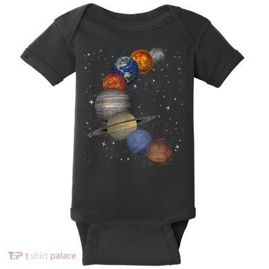 Galaxy Planets Sun Universe Outer Space Science Baby Bodysuit
