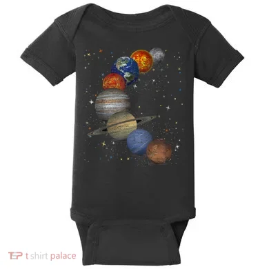 Galaxy Planets Sun Universe Outer Space Science Baby Bodysuit