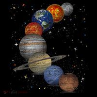 Galaxy Planets Sun Universe Outer Space Science Baby Bodysuit thumb 2
