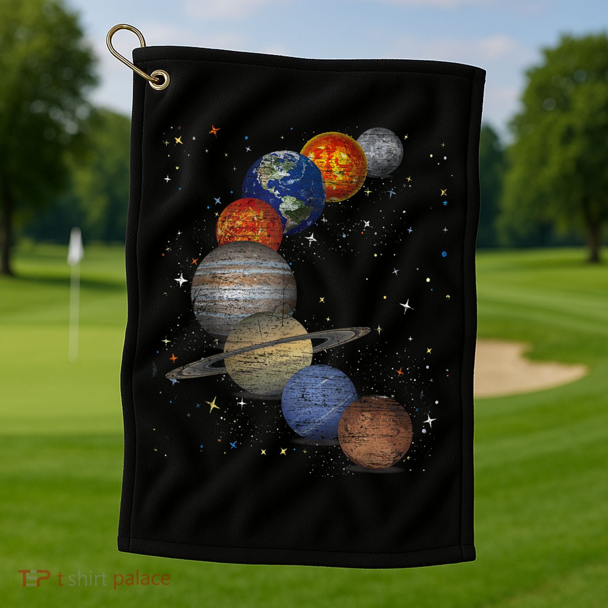 Galaxy Planets Sun Universe Outer Space Science Golf Towel