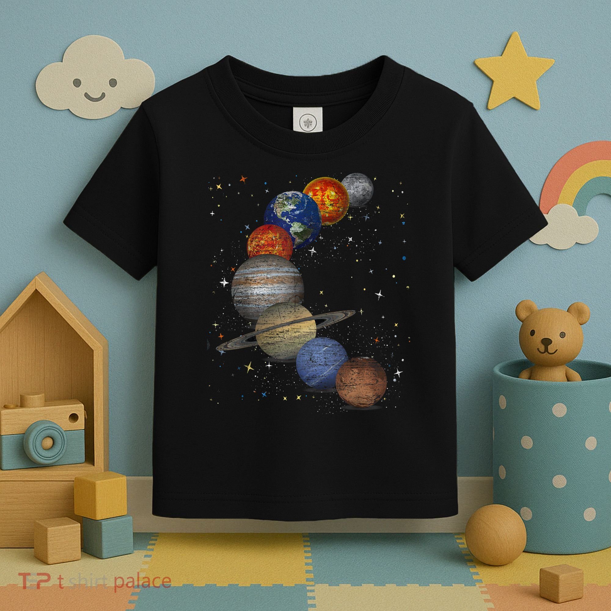 Galaxy Planets Sun Universe Outer Space Science Toddler T-Shirt