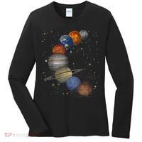 Galaxy Planets Sun Universe Outer Space Science Women's Long Sleeve Shirt thumb 0