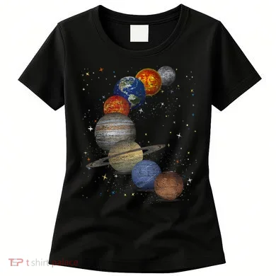 Galaxy Planets Sun Universe Outer Space Science Women's T-Shirt