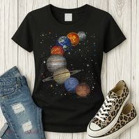 Galaxy Planets Sun Universe Outer Space Science Women's T-Shirt thumb 3
