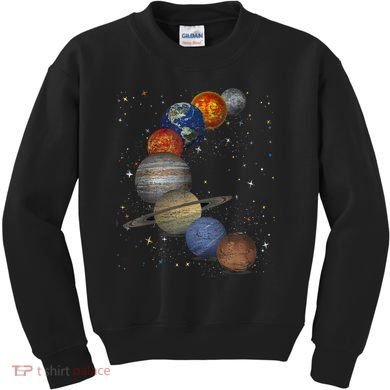 Galaxy Planets Sun Universe Outer Space Science Kids Sweatshirt