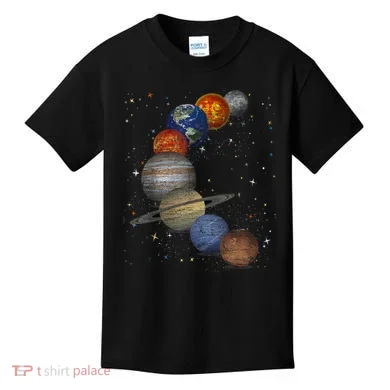 Galaxy Planets Sun Universe Outer Space Science Kids T-Shirt