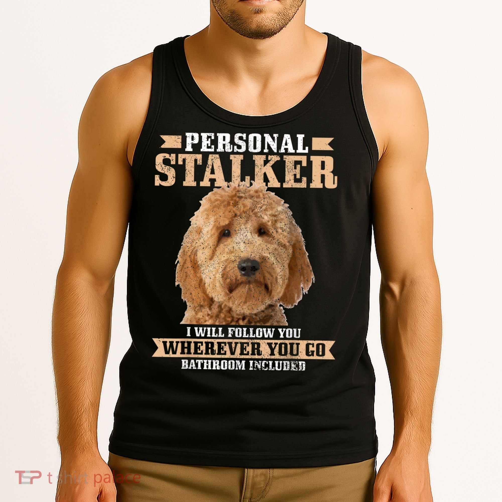 Goldendoodle Personal Stalker Funny Golden Doodle Mom Tank Top