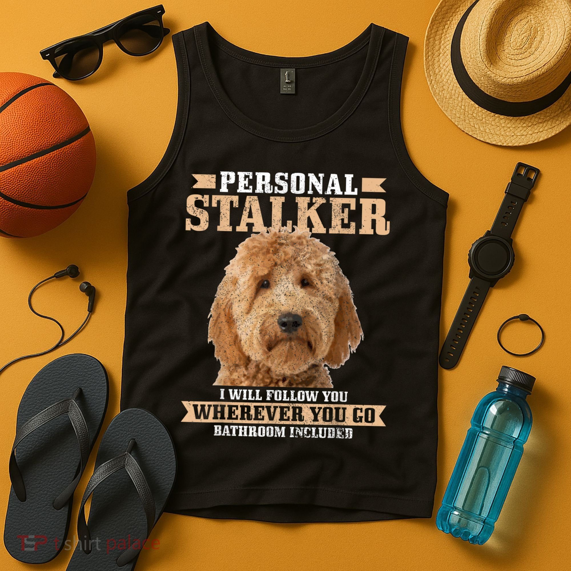 Goldendoodle Personal Stalker Funny Golden Doodle Mom Tank Top