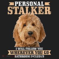 Goldendoodle Personal Stalker Funny Golden Doodle Mom Golf Towel thumb 3