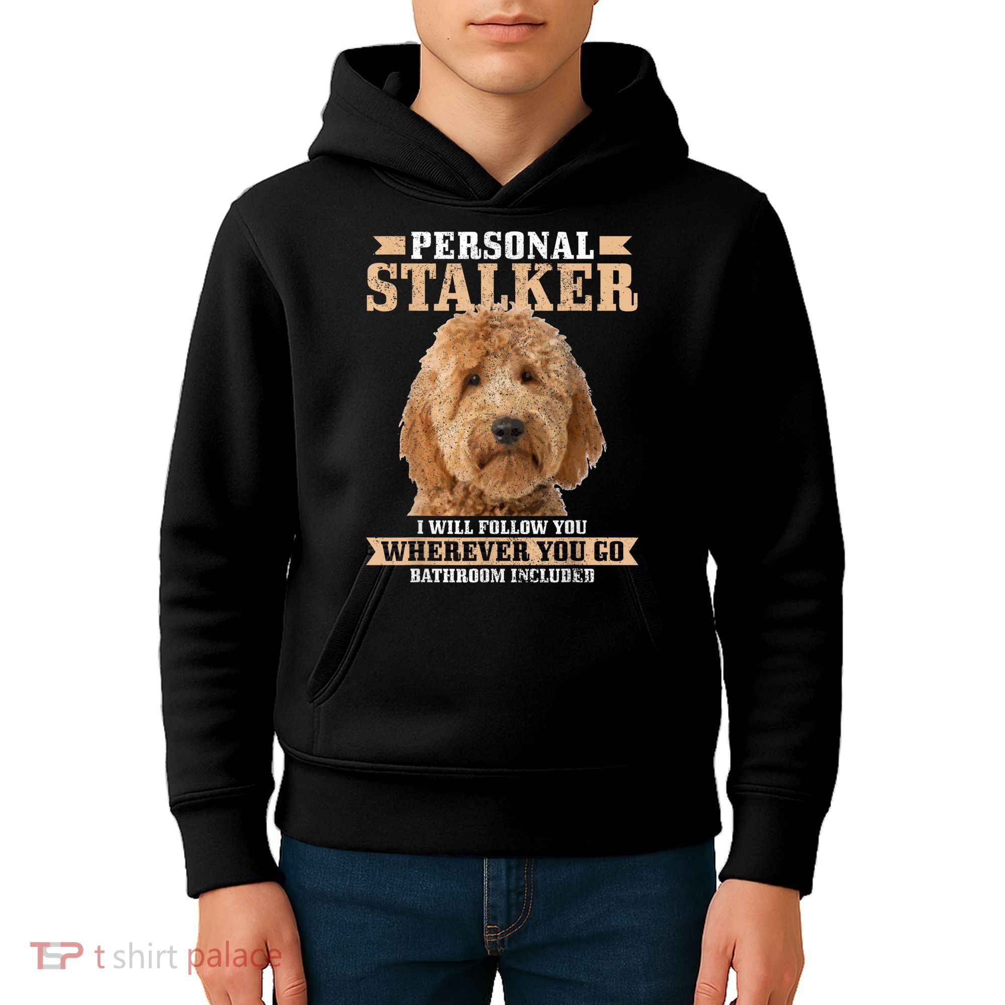 Goldendoodle Personal Stalker Funny Golden Doodle Mom Kids Hoodie