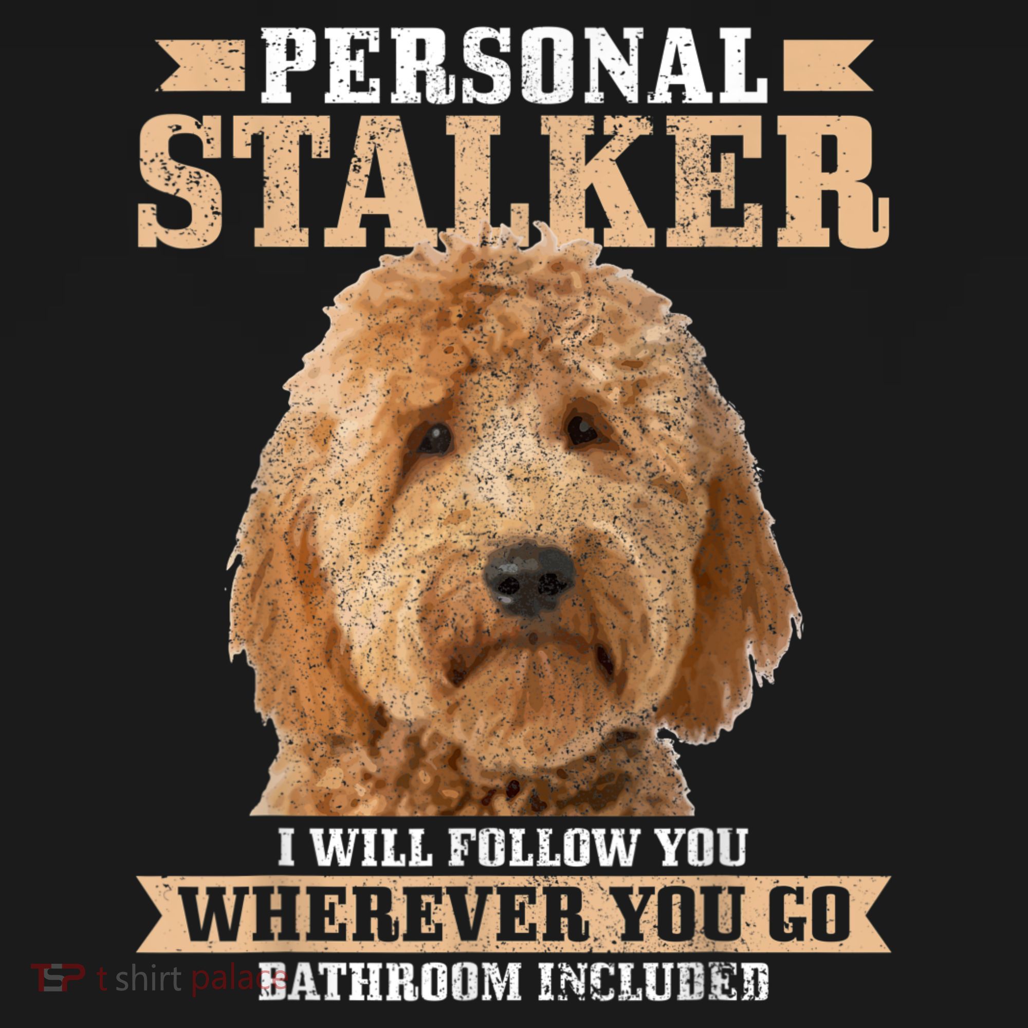 Goldendoodle Personal Stalker Funny Golden Doodle Mom Kids Long Sleeve Shirt