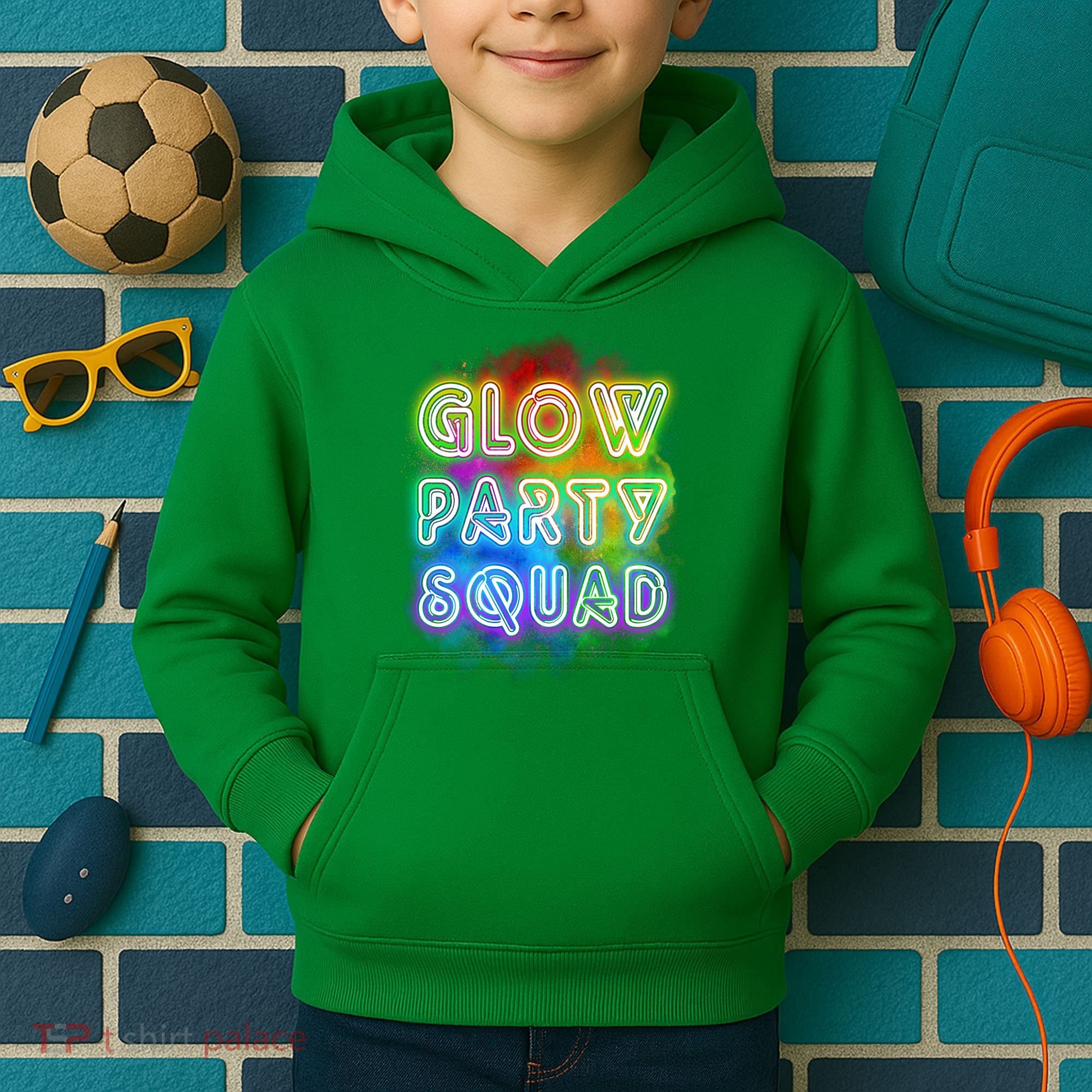 Glow Party Squad Kids Hoodie