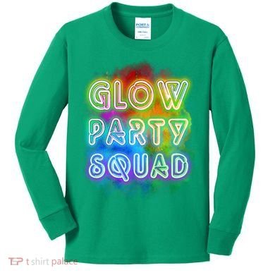 Glow Party Squad Kids Long Sleeve Shirt