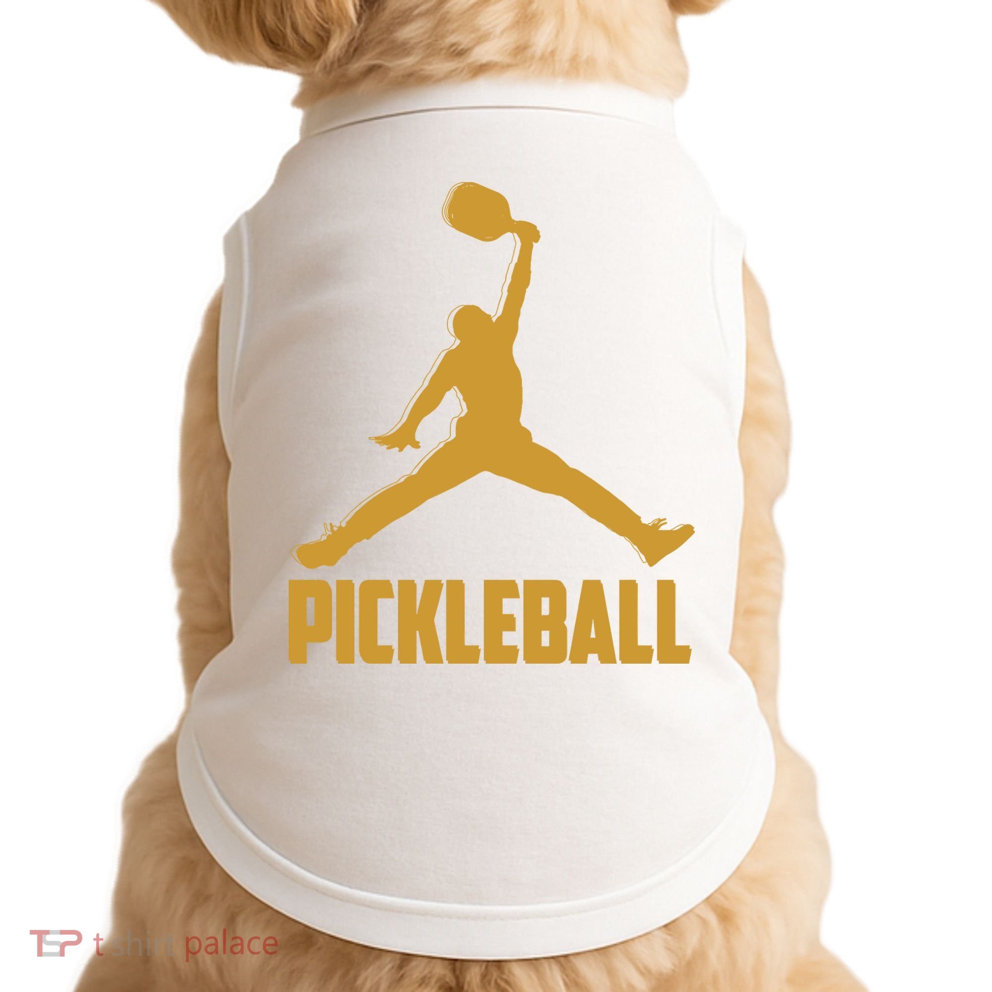 Gold Pickleball Sports Logo Doggie Tank