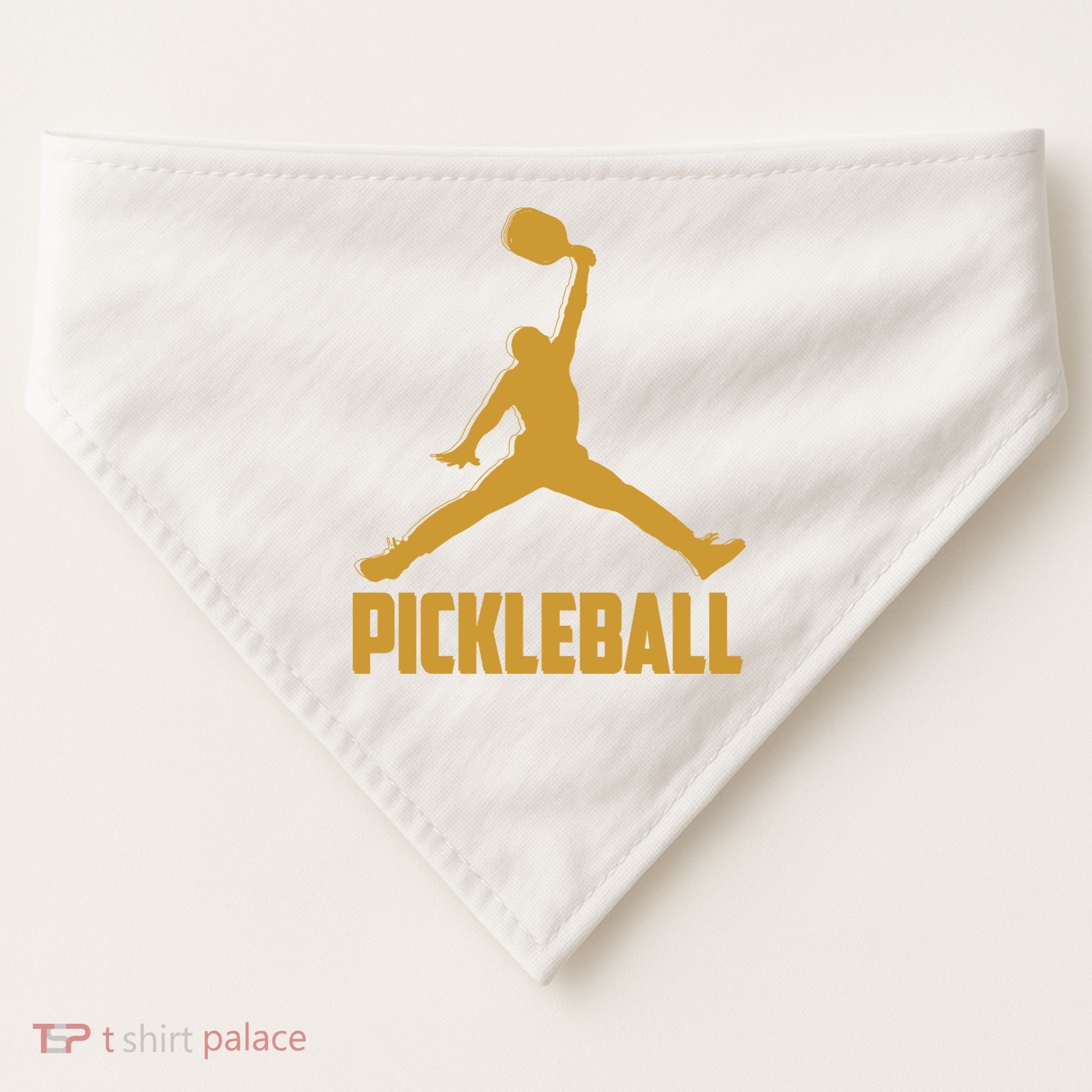 Gold Pickleball Sports Logo USA-Made Doggie Bandana