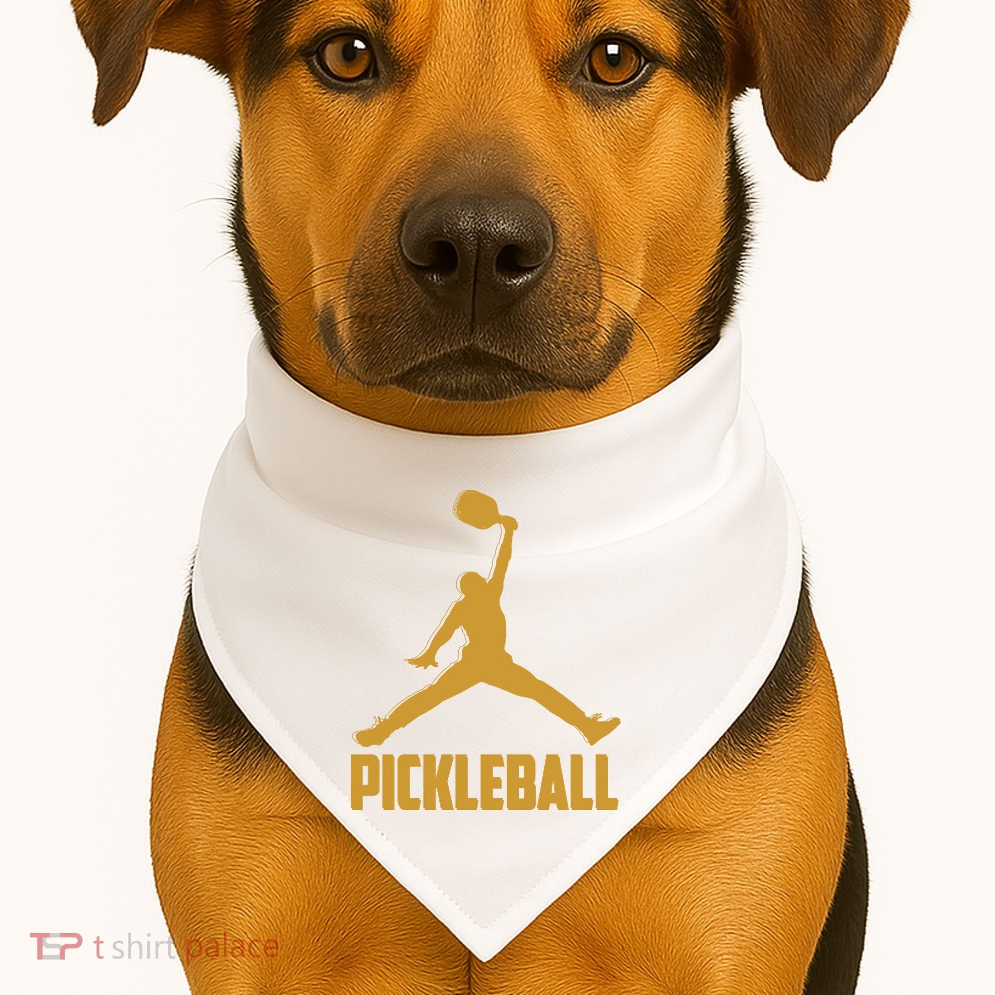 Gold Pickleball Sports Logo USA-Made Doggie Bandana