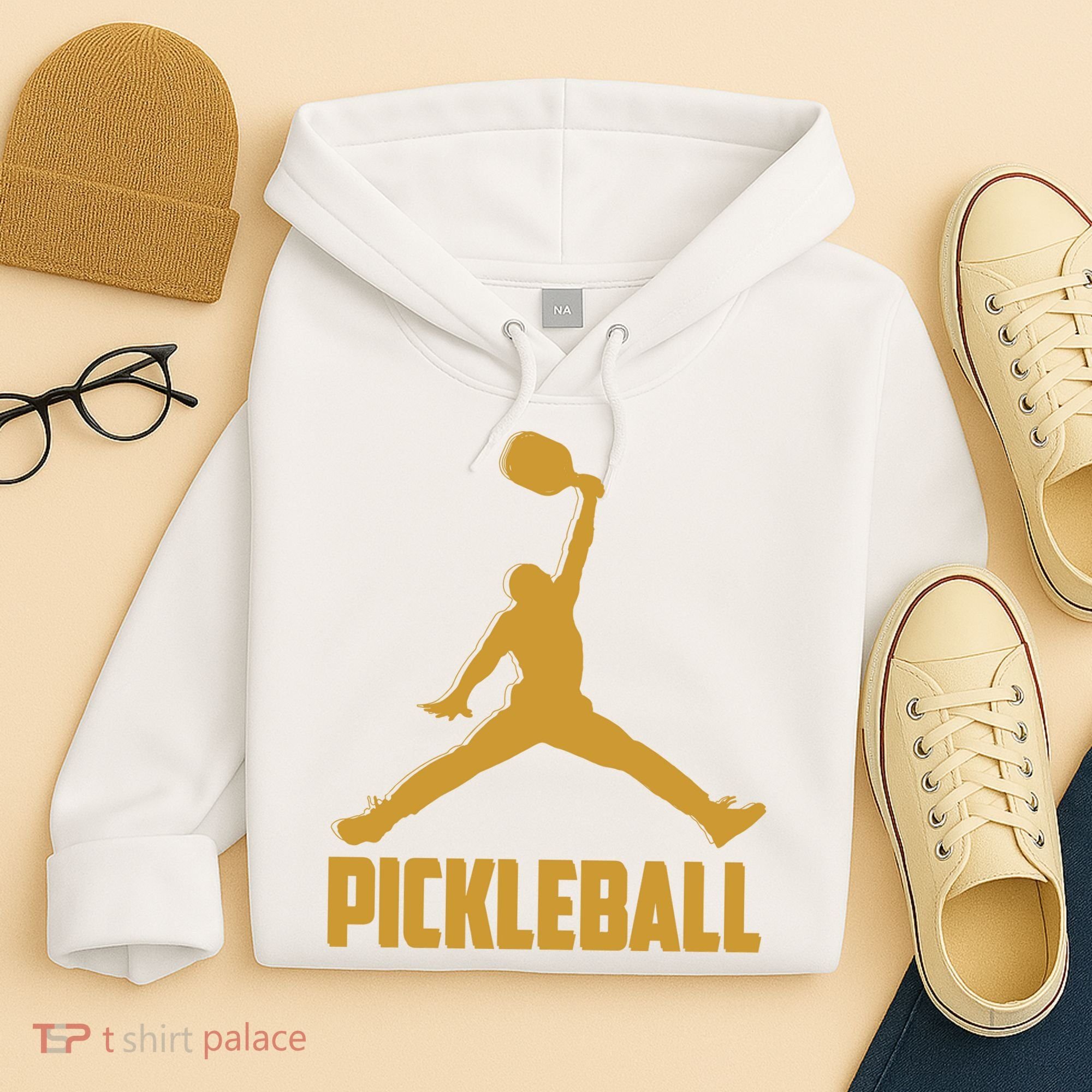 Gold Pickleball Sports Logo Hoodie