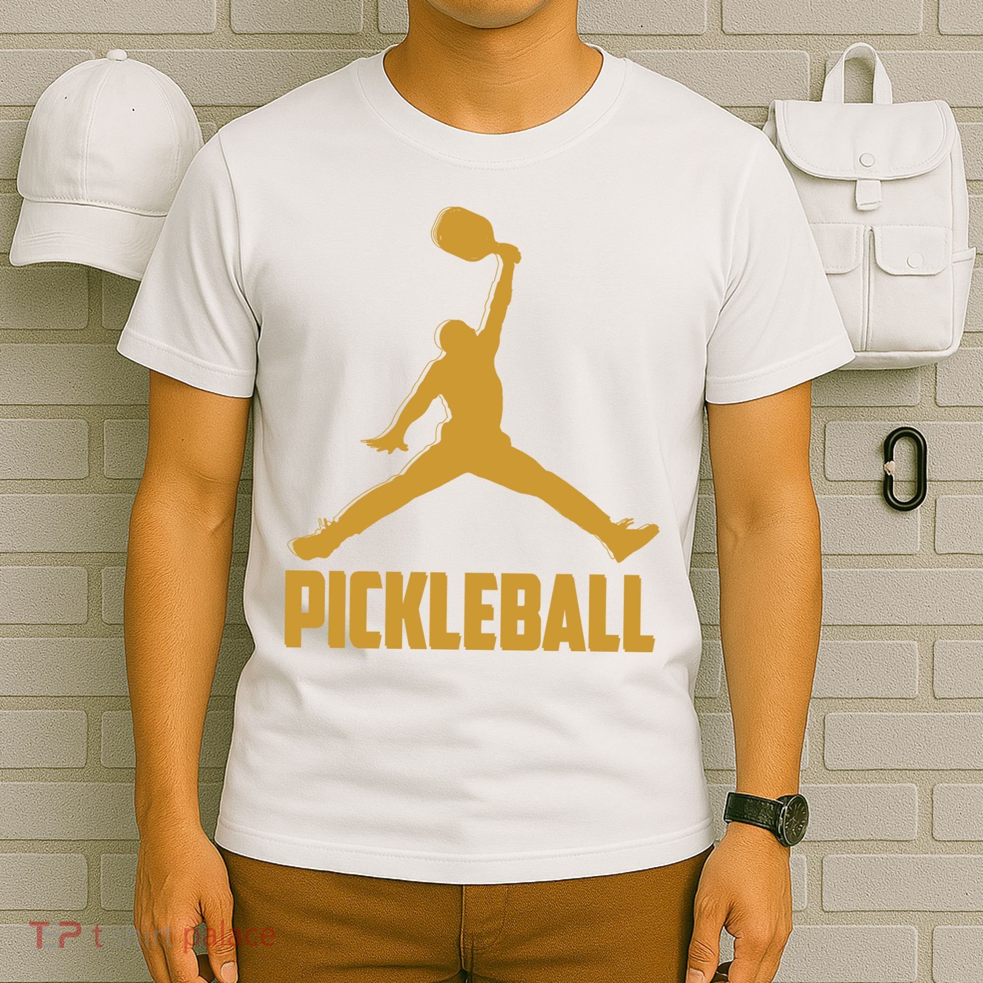 Gold Pickleball Sports Logo T-Shirt
