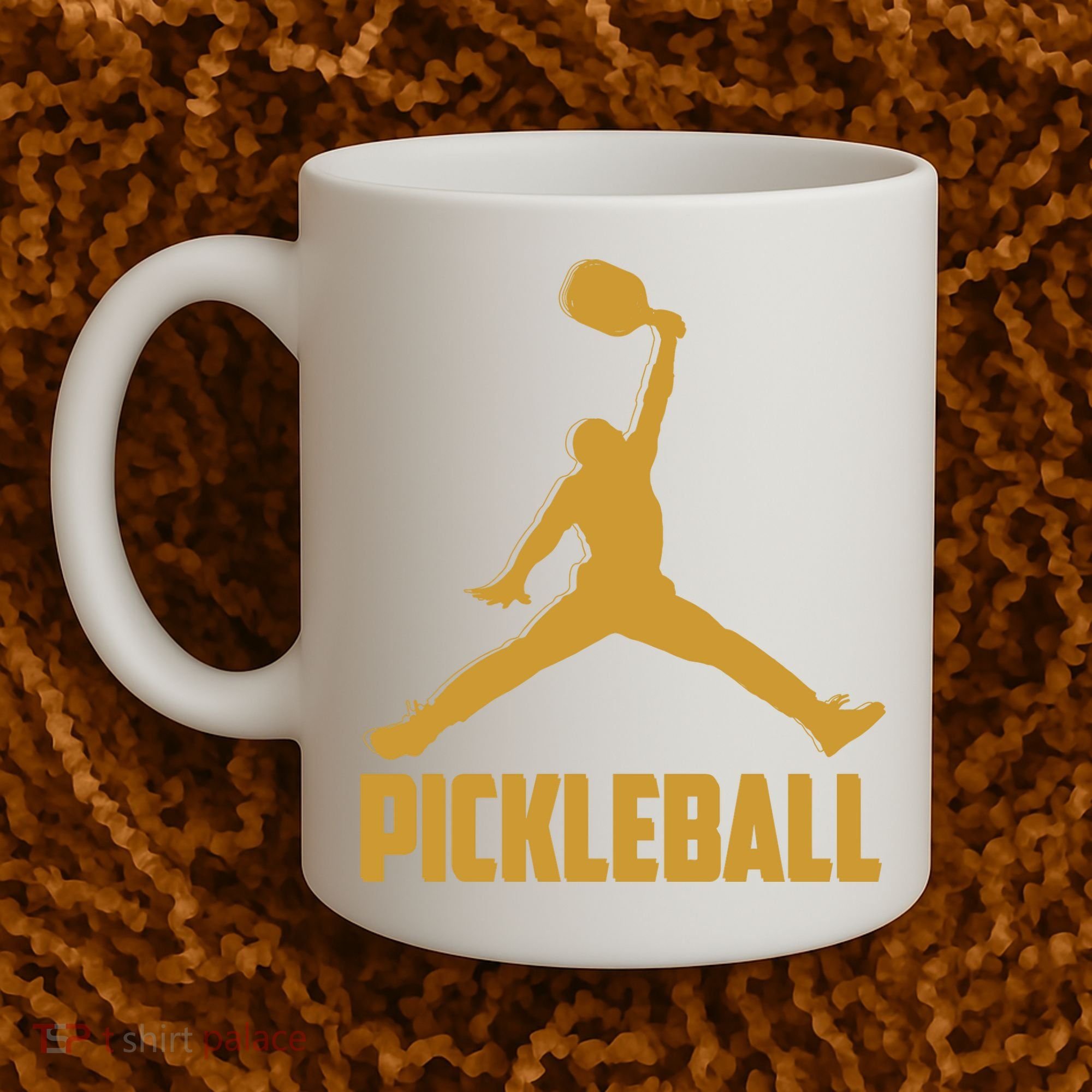 Gold Pickleball Sports Logo Coffee Mug