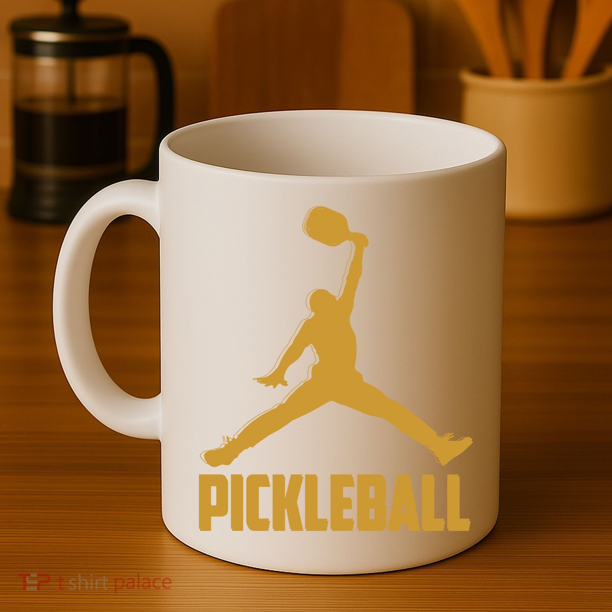 Gold Pickleball Sports Logo Coffee Mug