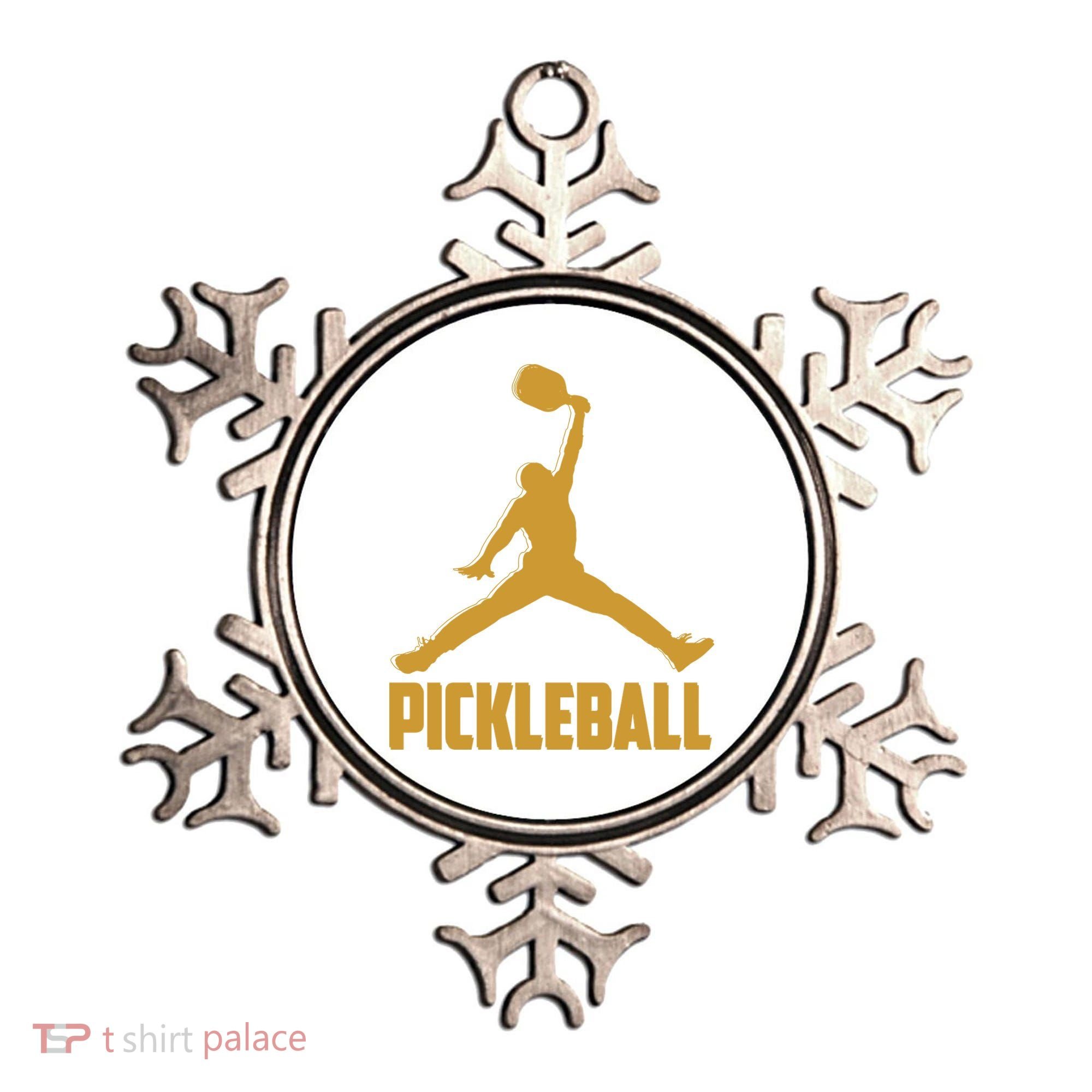 Gold Pickleball Sports Logo Ornament