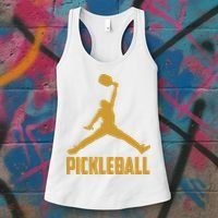 Gold Pickleball Sports Logo Women's Tank Top thumb 3
