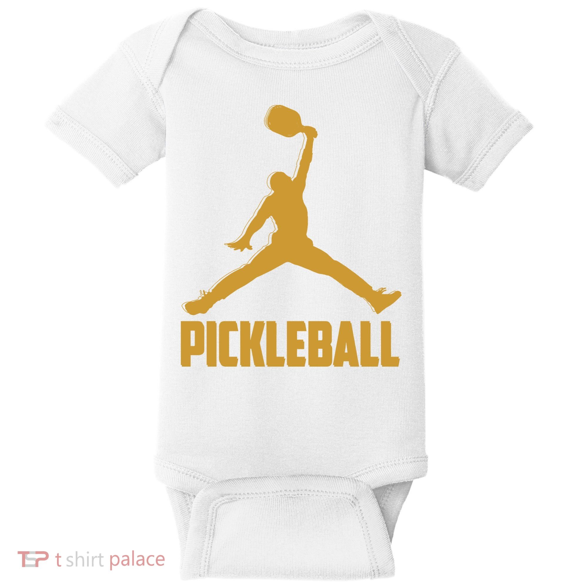Gold Pickleball Sports Logo Baby Bodysuit