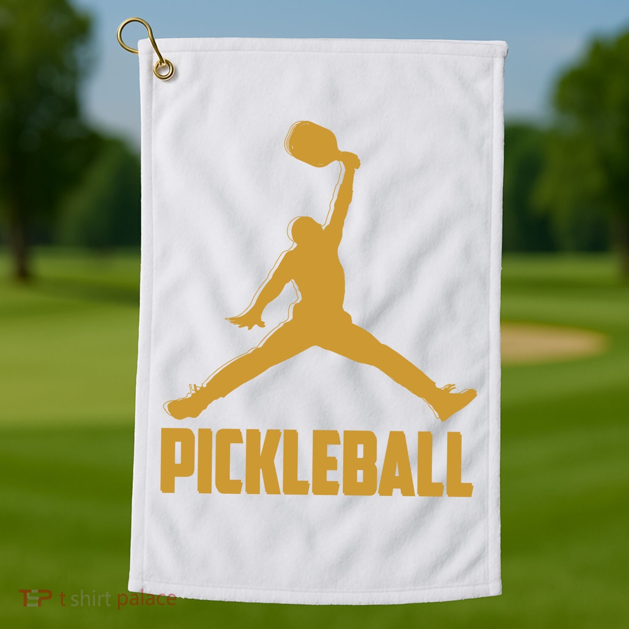 Gold Pickleball Sports Logo Golf Towel