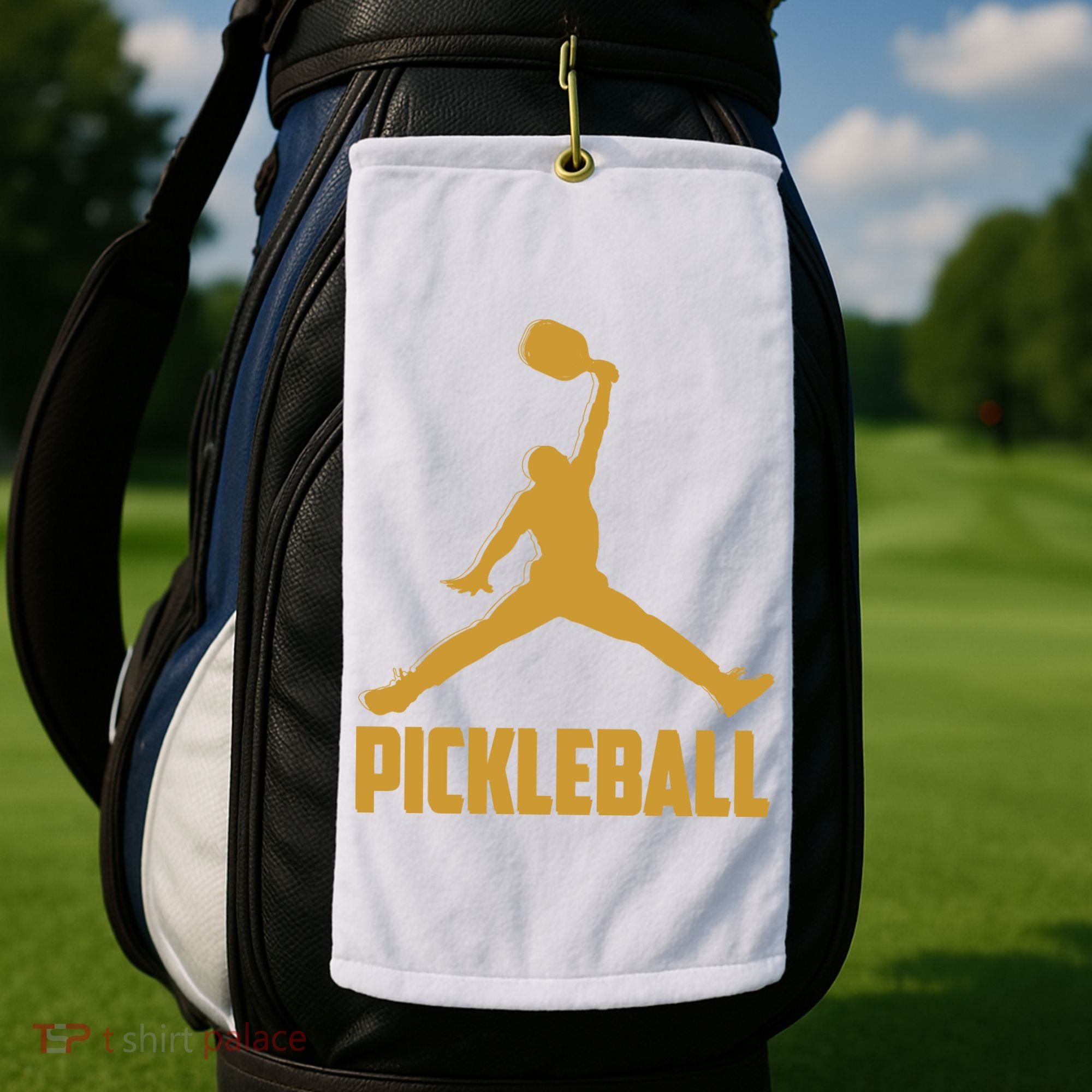 Gold Pickleball Sports Logo Golf Towel
