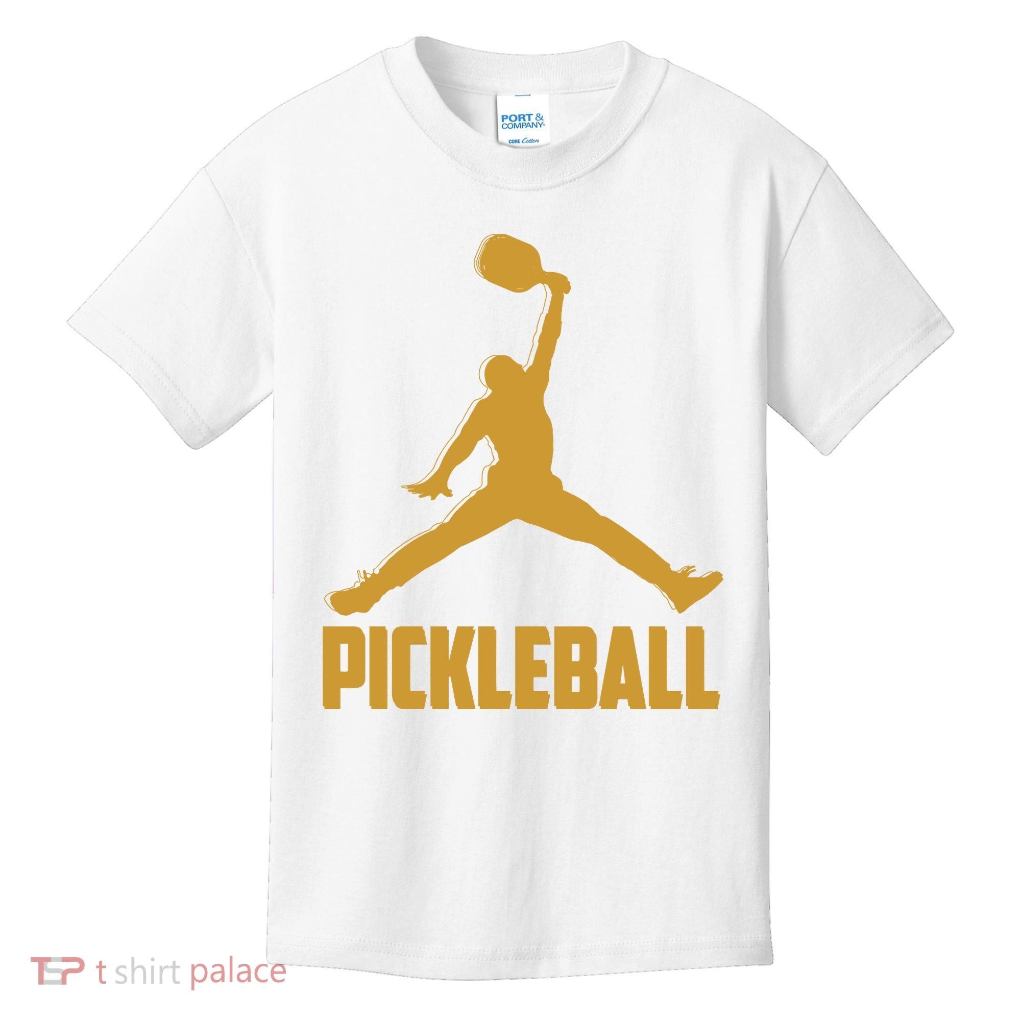 Gold Pickleball Sports Logo Kids T-Shirt
