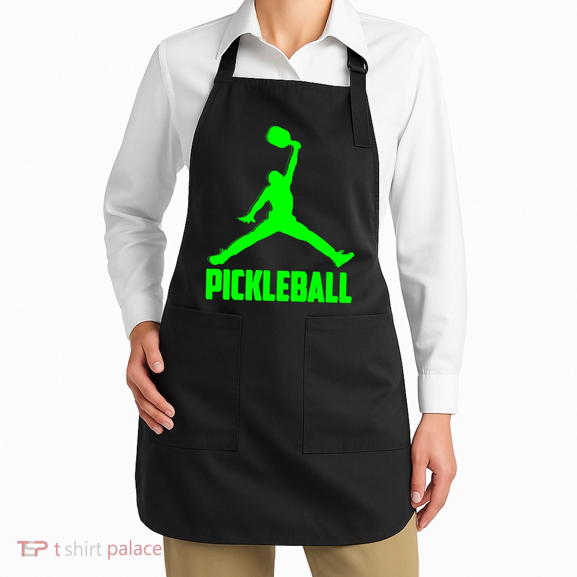 Green Pickleball Sports Logo Apron