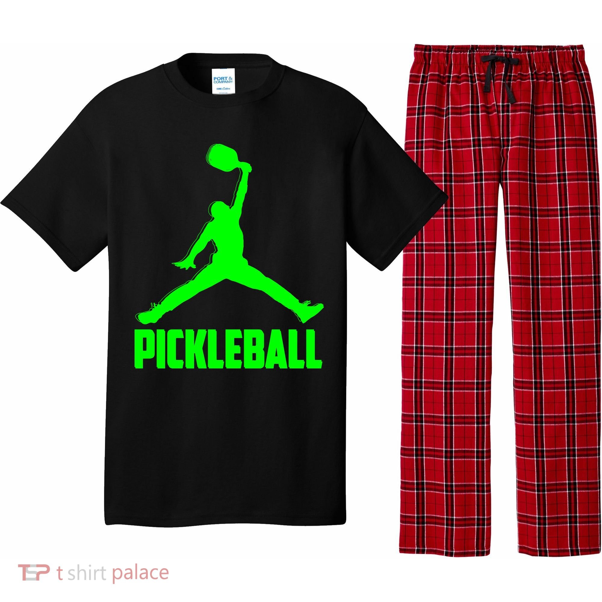 Green Pickleball Sports Logo Pajama Set