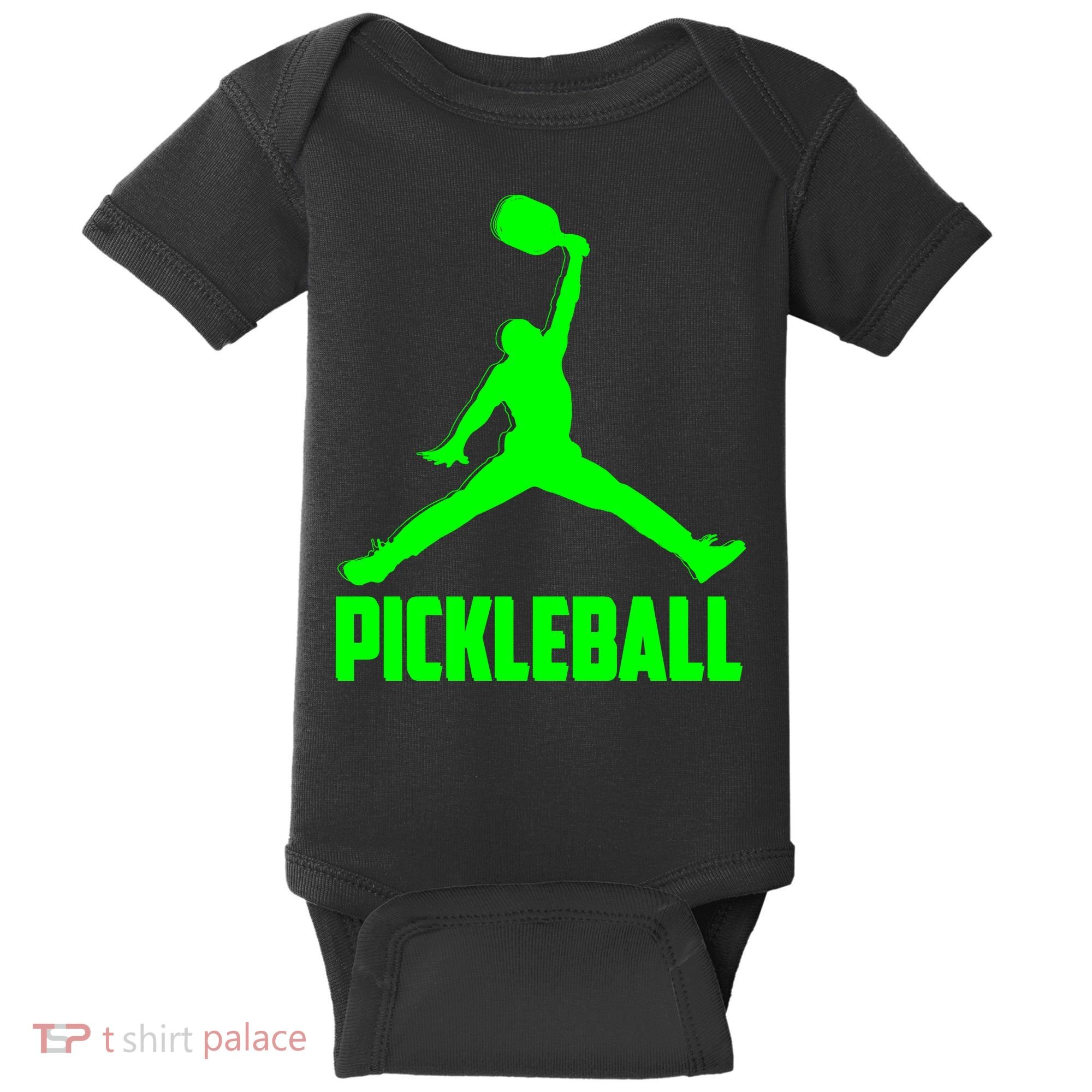 Green Pickleball Sports Logo Baby Bodysuit